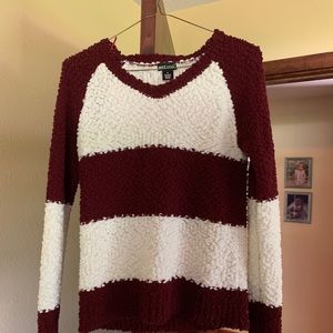 Maroon and White Sweater